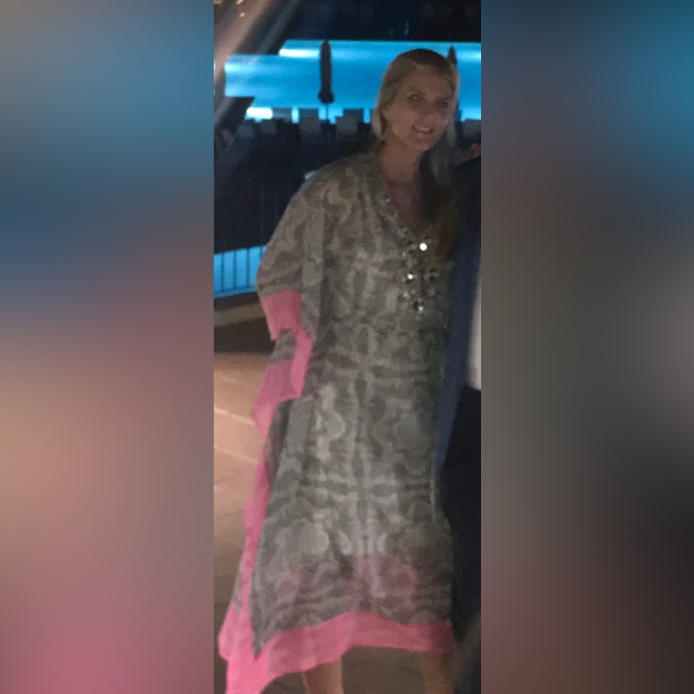 Yumi Kim kaftan. 100% silk & jewels in front. Belt included. M/L.